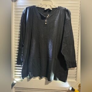 Laura Gayle women's black Plus Size 2X Long Sleeve Shirt